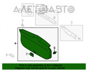 Обшивка двери багажника Mitsubishi Outlander 14-21 черн