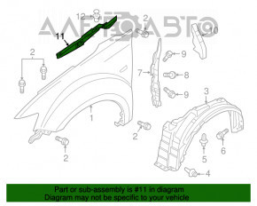 Garnitură aripă capotă - aripă dreapta Mitsubishi Outlander 16-21, nou, original OEM