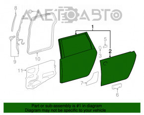 Ușa din spate dreapta asamblată Toyota Sienna 11-20 electrică, roșie 3Q3, manere