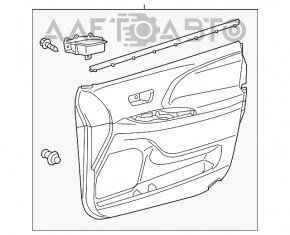 Capacul ușii cartela dreapta față Toyota Sienna 11-12 bej, zgârieturi, perforare a pielii.