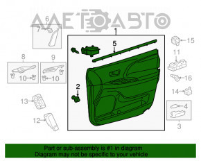 Capacul ușii cartela dreapta față Toyota Sienna 11-12 bej, piele uzată.