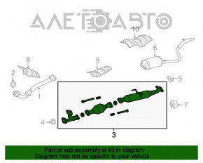 Catalizatorul median al traseului de evacuare pentru Toyota Sienna 11-16 3.5 FWD este ruginit.