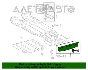 Capacul portbagajului Toyota Sienna 11-20 gri, uzat, prindere ruptă.