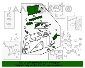 Обшивка арки правая Toyota Sienna 11-14 бежевая с шторкой, затерта, без заглушек