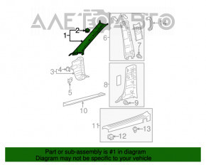 Capacul suportului frontal dreapta superioara Toyota Sienna 11-14 gri, zgarietura