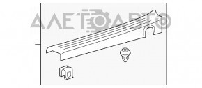 Capacul pragului din spate stânga pentru Toyota Sienna 11-14, gri.