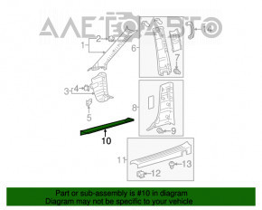 Накладка порога передняя левая Toyota Sienna 11-14 серая, царапины