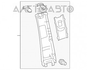 Capacul stâlpului central, curea superioară stânga Toyota Sienna 11-20 bej fără buton, uzată.