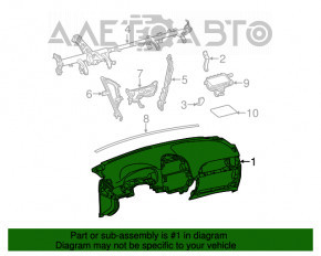 Panoul frontal fără AIRBAG Toyota Sienna 11-14 negru cu gri