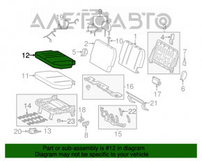 Rândul din spate al mașinii Toyota Sienna 11-14, cu 3 locuri, din catifea gri, mecanic, necesită curățare chimică.