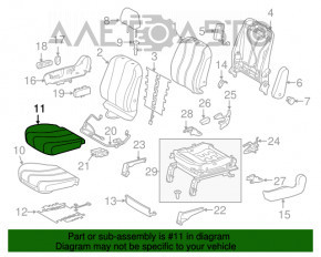 Пассажирское сидение Toyota Sienna 11-14 без airbag, механическое, велюр, бежевое