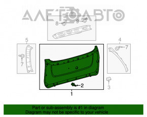 Capacul portbagajului inferior al usii Toyota Sienna 11-14 gri este uzat