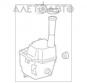 Rezervorul de spălare a parbrizului Toyota Sienna 11-20 cu capac, fără senzor.