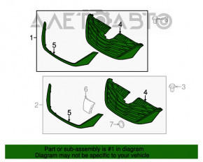 Grila radiatorului asamblată Toyota Sienna 11-14 LE, crom, nisip.