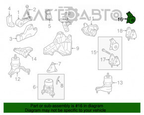 Pernele motorului spate Toyota Highlander 14-16 3.5, 2 bucăți.