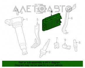 Modulul ECU al motorului Toyota Highlander 14-16 3.5 AWD nu are fragment de fixare.