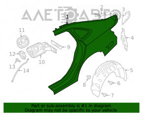 Aripa spate dreapta VW Jetta 19- gri