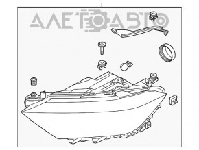 Фара передняя левая VW Jetta 19- голая галоген