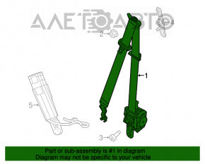 Centura de siguranță pentru șofer Jeep Grand Cherokee WK2 14-21 negru.