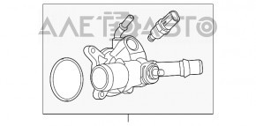 Корпус термостата Jeep Cherokee KL 14- 2.4 под 2 датчика