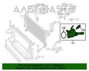 Корпус термостата Jeep Cherokee KL 14- 2.4 под 2 датчика