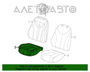 Пассажирское сидение Dodge Dart 13-16 SXT без airbag, тряпка черн