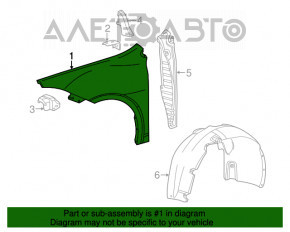 Aripa din față stânga Dodge Dart 13-16 gri PDM pushrod