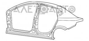 Aripa spate dreapta a Dodge Dart 13-16 gri, cu mici lovituri.