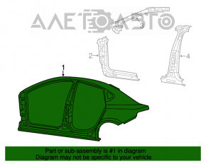 Aripa spate dreapta a Dodge Dart 13-16 gri, cu mici lovituri.