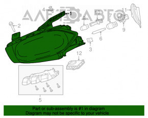 Far stânga față goală Dodge Dart 13-16 halogen crom.