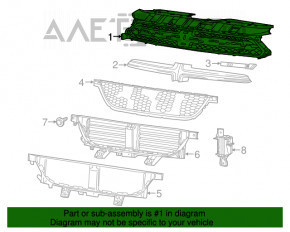 Ос решетки радиатора grill Dodge Dart 13-16 голая