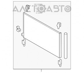 Radiatorul condensatorului de aer condiționat Nissan Murano z52 15- nou, neoriginal.