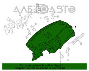 Panoul frontal al torpilei fără AIRBAG Nissan Murano z52 15-18 negru.