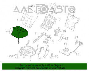 Rândul din spate al locurilor 2 rânduri Nissan Murano z52 15- material textil negru, de curățat chimic