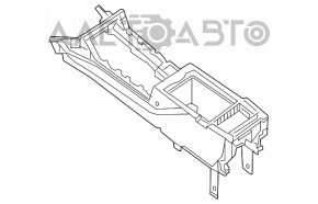 Consola centrală cu cotieră pentru Nissan Murano Z52 15-16, piele neagră.