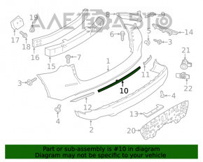 Moldura bara spate centrala Nissan Murano z52 15- s-a umflat cromat, uzat.