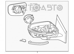 Зеркало боковое правое Nissan Murano z52 15- 5 пинов, поворотник