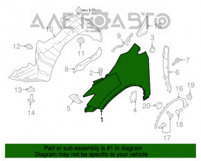 Aripa față stânga Nissan Murano z52 15- nou OEM original