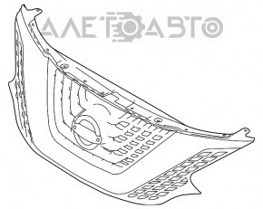 Grila radiatorului cu emblema Nissan Murano z52 15-18, cu fisuri și fixare.