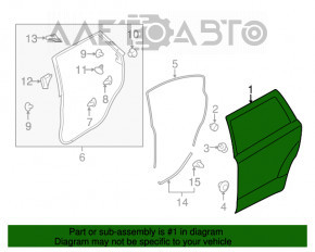 Ușă asamblată spate stânga Subaru Legacy 15-19 roșu H2Q, maner