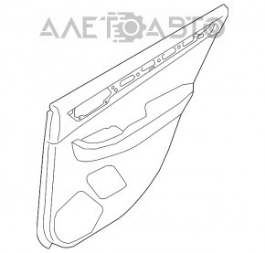 Capacul usii card spate dreapta Subaru Legacy 15-19 piele, negru, insertie argintie.