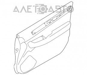 Capacul ușii, cartela frontală stânga Subaru Legacy 15-19 piele, negru, inserție gri, zgârietură.