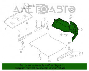 Capacul arcului drept Subaru Legacy 15-19 are prinderea ruptă.