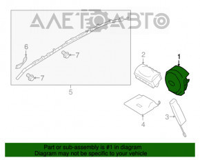 Подушка безопасности airbag в руль водительская Subaru Outback 15-19 царапины, тычка на эмблеме