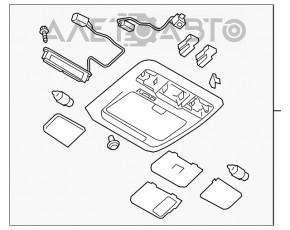 Plafonul de iluminare frontal pentru Subaru Legacy 15-19 gri fără panoramic, zgârieturi.