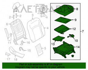 Scaun de pasager pentru Subaru Legacy 15-19 fără airbag, material textil bej