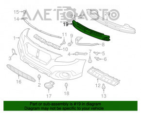 Absorbantul de bara fata pentru Subaru Outback 15-19 cu ghiduri rupte.