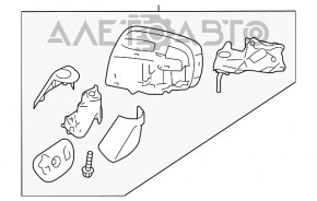 Oglindă laterală stângă Subaru Legacy 15-19, 9 pini, încălzire, roșu