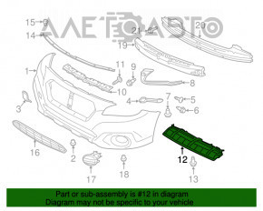 Protecția pentru bara de protecție față a Subaru Legacy 15-19 este ruptă.