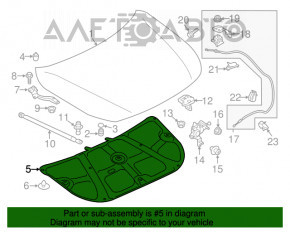 Izolarea capotei pentru Subaru Legacy 15-19